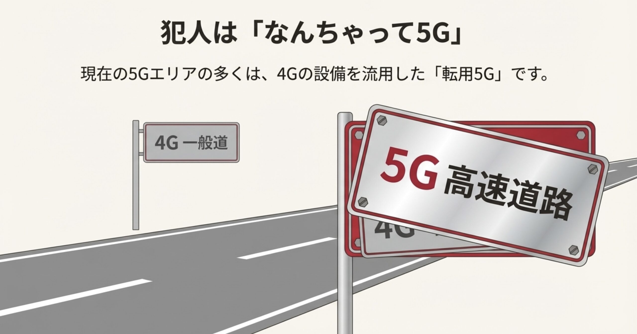 5G転用エリアで制御信号が増加し、通信速度が低下するオーバーヘッドの仕組み図解