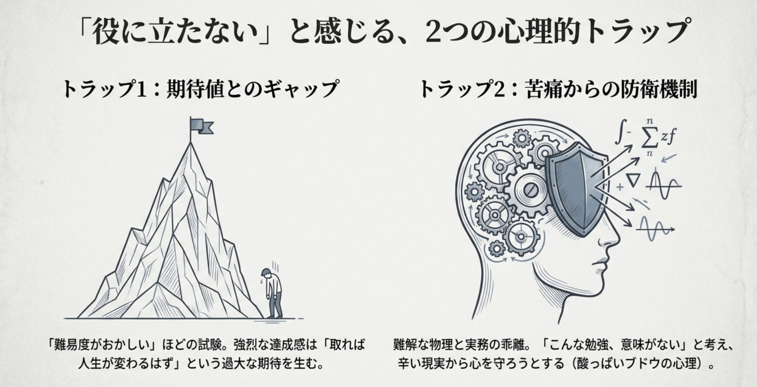一陸技が役に立たないと感じる2つの心理的トラップ（期待値とのギャップ・苦痛からの防衛機制）