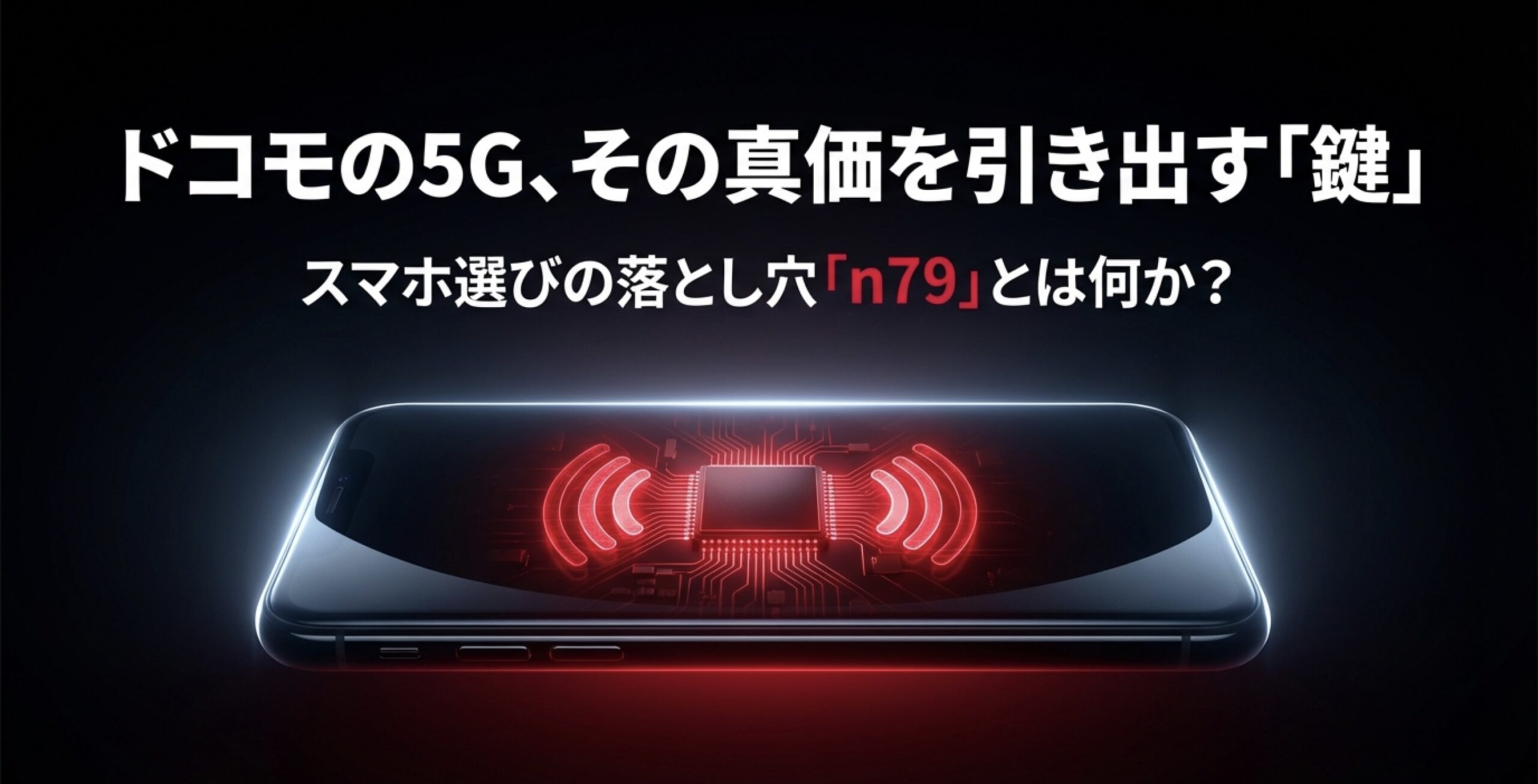 ドコモの5G通信におけるn79バンド（4.5GHz帯）の重要性とチップセットのイメージ