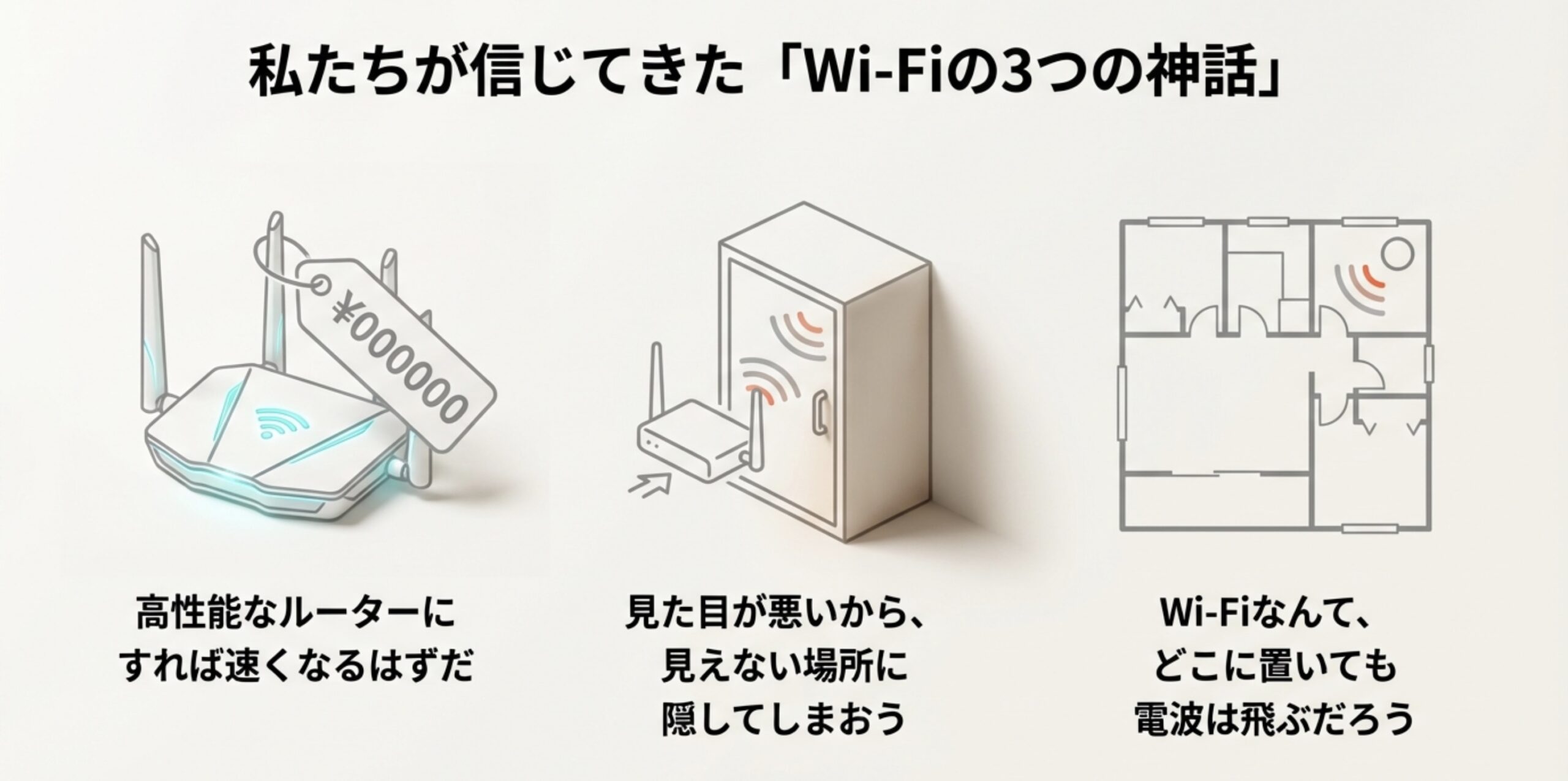 Wi-Fiに関する3つの誤解(高性能なら速い、隠しても大丈夫、どこでも飛ぶ)