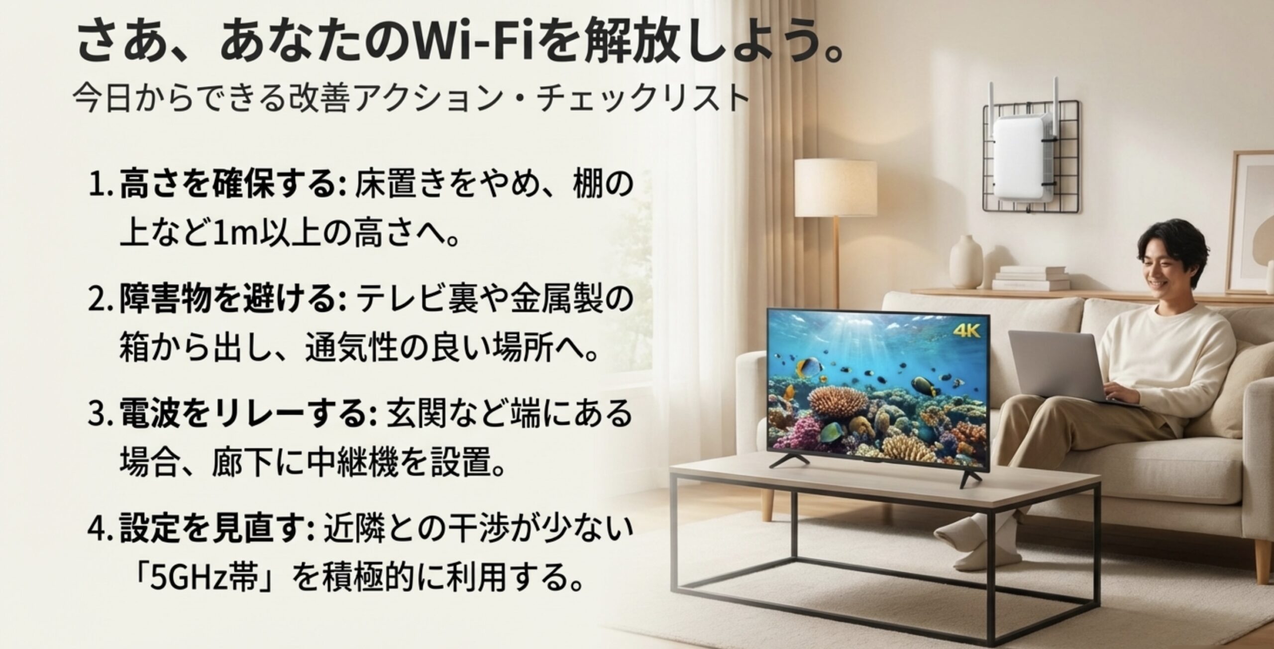 マンションのWi-Fi環境を改善するための4つのアクションチェックリスト