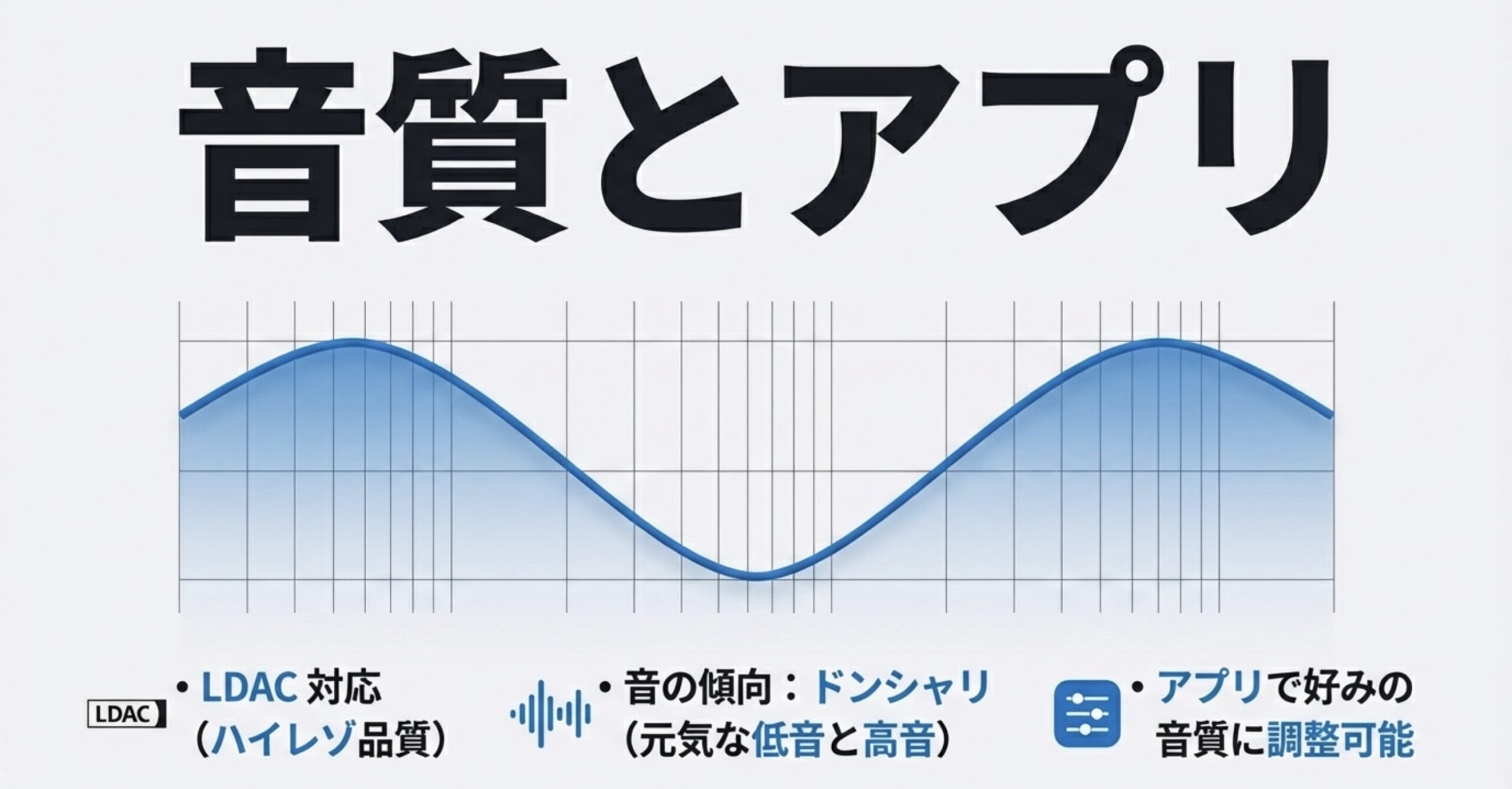 LDAC対応によるハイレゾ音質とアプリでのイコライザー調整