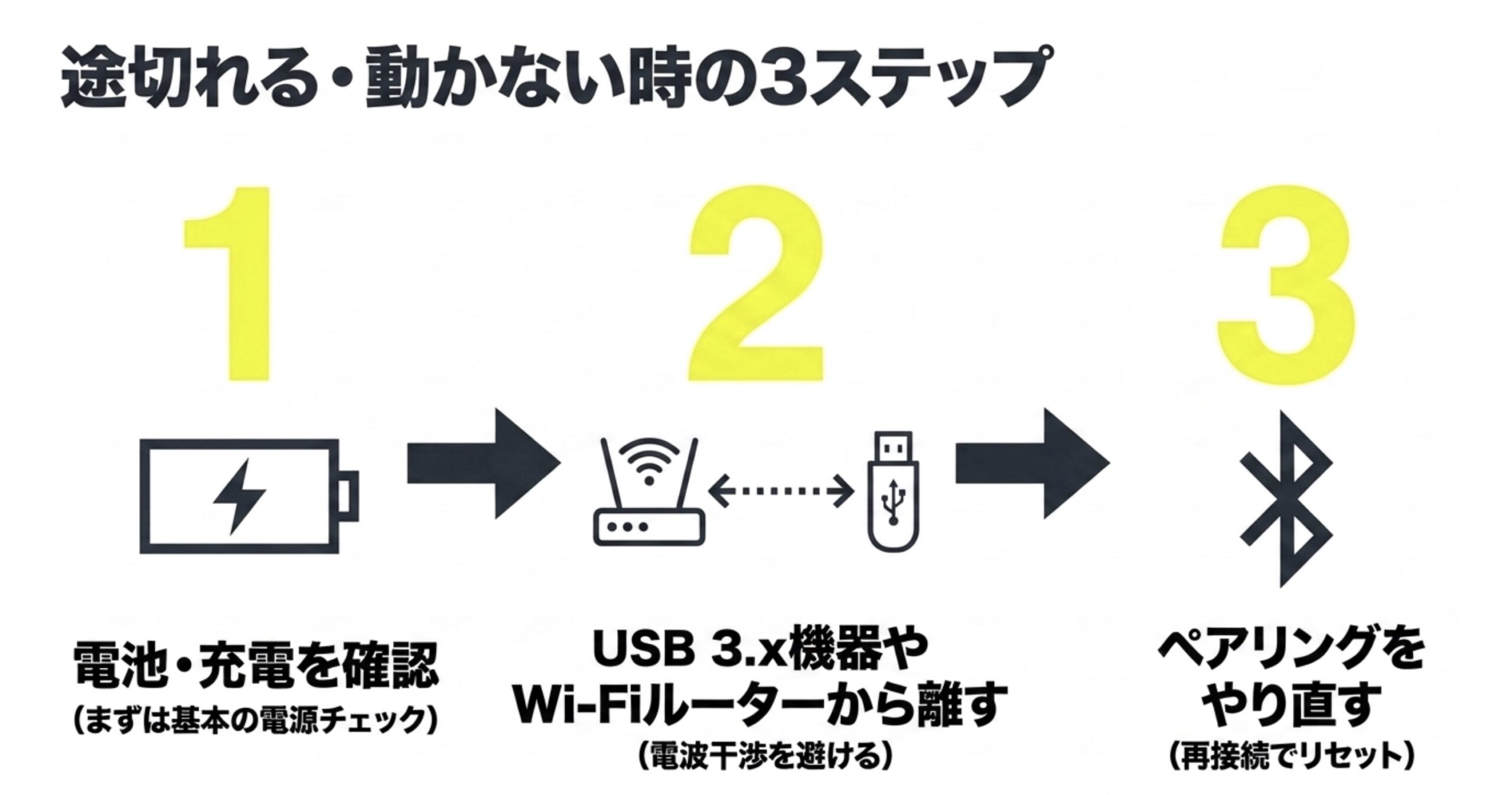 Bluetoothマウスが途切れるときに電池確認、電波干渉対策、再ペアリングを行う3ステップ
