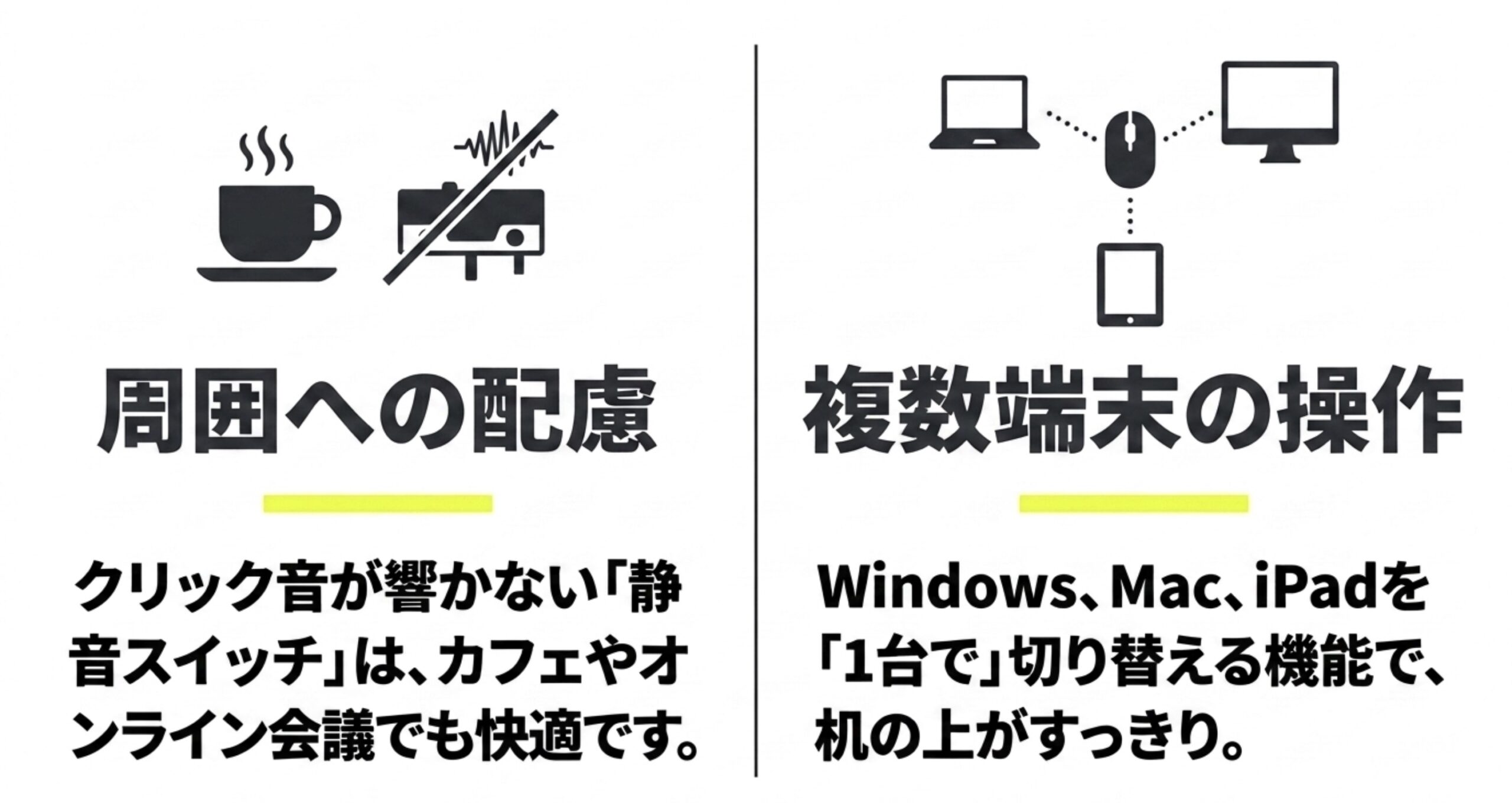 静音クリックとWindows、Mac、iPadなどの複数端末切替を重視したBluetoothマウス選び